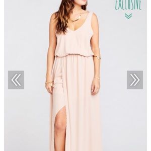 SHOW ME YOUR MUMU blush bridesmaid maxi dress